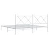 vidaXL Bed Frame White Powder-coated steel Super King Bed Frame