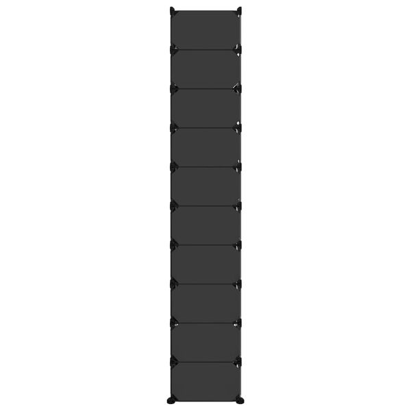 vidaXL Shoe Rack Black Polypropylene, Steel Tall Shoe Rack Rectangular