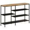 vidaXL Console Table Natural wood and black Solid rough mango wood and iron