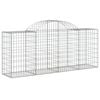 vidaXL Gabion Basket Set of 9 Silver Galvanized Iron Large