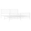 vidaXL Bed Frame White Steel Full Bed Frame Rectangular Modern