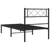 vidaXL Metal Bed Frame Black Powder-Coated Steel Single Metal Bed Frame