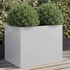 vidaXL Planter Silver Galvanized Steel Medium Decorative Inlays