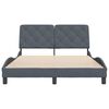 vidaXL Bed Frame Dark Grey Velvet, Metal, Solid Pine Wood, Plywood Double