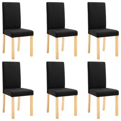 vidaXL Dining Chairs 6 pcs Black Fabric