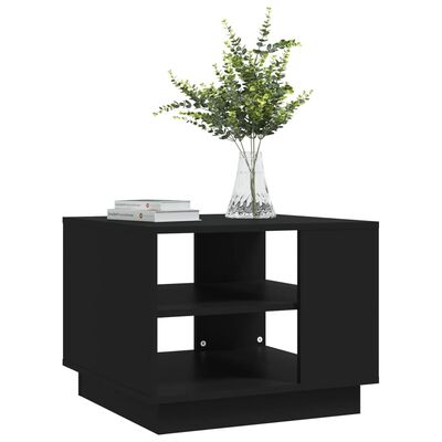 vidaXL Coffee Table Black 21.7"x21.7"x16.9" Engineered Wood