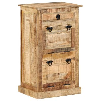 vidaXL 4-Layer Shoe Cabinet with Drawer Solid Rough Mango Wood