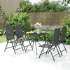 vidaXL Garden Dining Set Anthracite Steel Medium Foldable