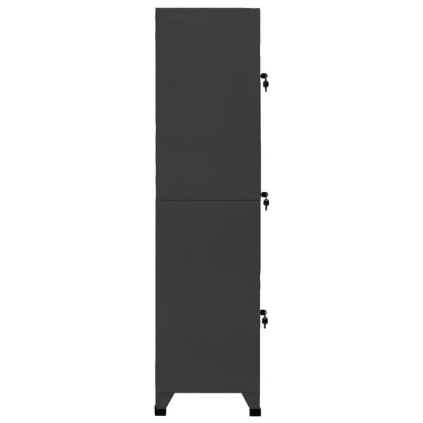 vidaXL Locker Cabinet Anthracite Steel Standard Locks Locker Cabinet