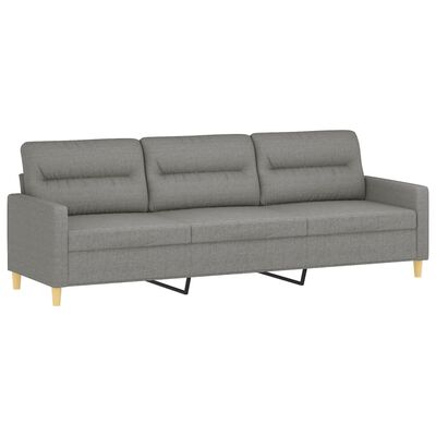 vidaXL 3-Seater Sofa Dark Gray 82.7" Fabric