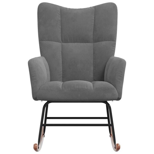 vidaXL Rocking Chair Dark Gray Velvet