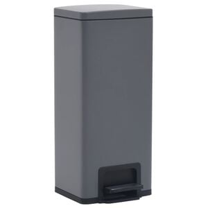 vidaXL Dustbin with Pedal Anti-fingerprint 7.9 gal Grey Stainless Steel