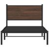 vidaXL Metal Bed Frame without Mattress Brown Oak 100 x 74.8 "
