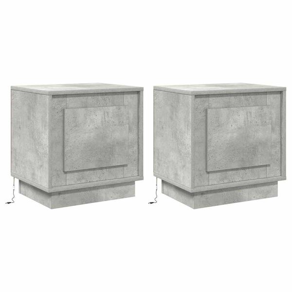 vidaXL Bedside Cabinet 2 pcs Concrete Grey 17.32 x 13.58 x 17.72 in