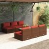 vidaXL Garden Lounge Set Brown and Cinnamon Red