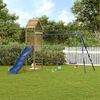 vidaXL Outdoor Playset Natural Wood, Blue