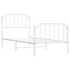vidaXL Bed Frame White Steel Single Bed Frame Rectangular