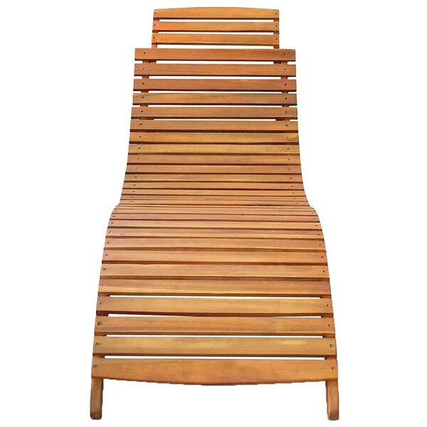 vidaXL Patio Sun Lounger Red, Natural wood