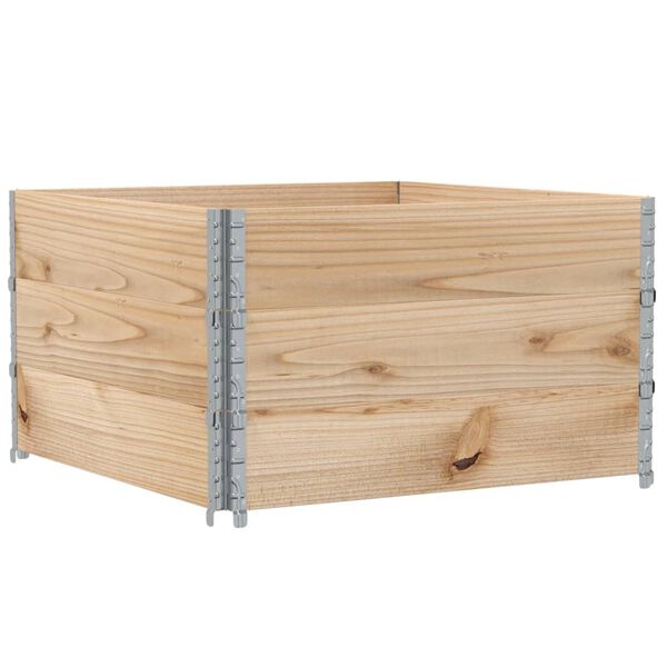 vidaXL Pallet Collars 3 pcs 39.4x39.4" Solid Wood Pine