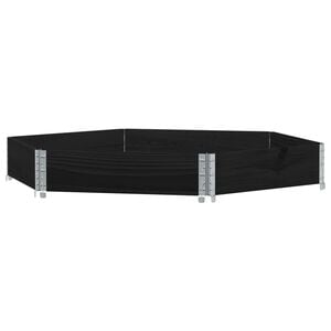 vidaXL Raised Bed Black Solid Pine Wood Large (63.0 in) Stackable