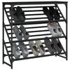 vidaXL Shoe Rack Black Engineered wood 3-tier Shoe Rack Rectangular