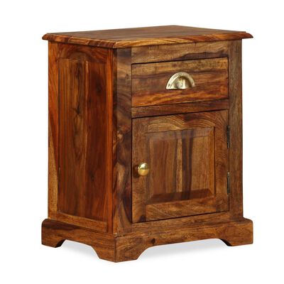 vidaXL Bedside Cabinet 15.7"x11.8"x19.7" Solid Sheesham Wood