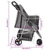 vidaXL Dog Stroller Grey 300D Oxford fabric, steel Medium Foldable