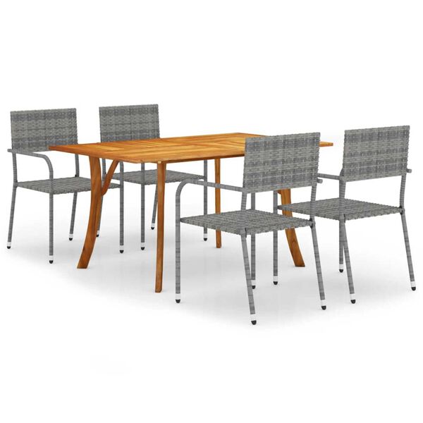 vidaXL 5 Piece Patio Dining Set Anthracite
