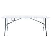 vidaXL Garden Table White and Black HDPE and Steel