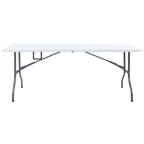vidaXL Garden Table White and Black HDPE and Steel
