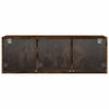 vidaXL Wall Cabinet with Glass Doors Smoked Oak 40.2"x14.6"x13.8"