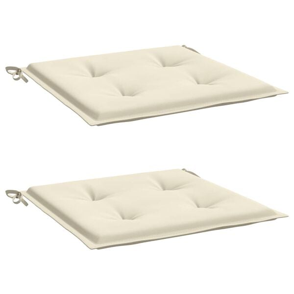 vidaXL Chair Cushion Set of 2 Cream Oxford fabric (100% polyester)