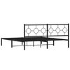 vidaXL Bed Frame Black Powder-Coated Steel 72 x 84 in frame size