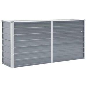vidaXL Raised Bed Grey Galvanized Steel 63.0 x 15.7 x 30.3 in Raised Bed