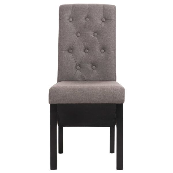 vidaXL Dining Chair Set of 4 Taupe Fabric, Rubber wood Standard