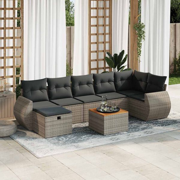 vidaXL Garden Sofa Set Grey