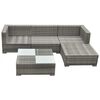 vidaXL Garden Furniture Set Gray PE Rattan Medium Modular