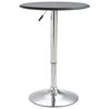 vidaXL Bar Table Black MDF with PVC finish, Chromed Steel Ø23.6 in