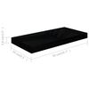 vidaXL Wall Shelf Set of 4 High gloss black Honeycomb MDF, metal