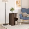 vidaXL Side Table Brown Oak Engineered Wood Small Square Modern