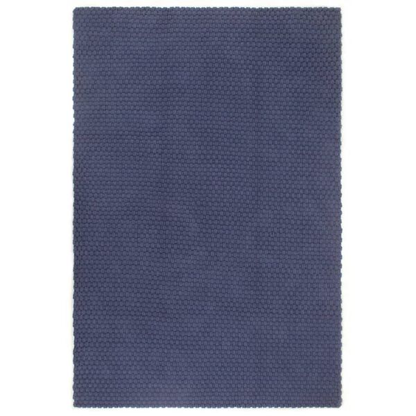 vidaXL Rug Navy Blue Cotton 70.9 x 98.4 in Pattern Rug Rectangular
