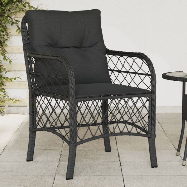 vidaXL Patio Chair Set of 2 Black