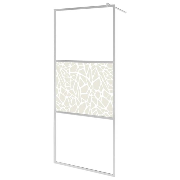 vidaXL Walk-in Shower Wall ESG Glass with Stone Design 45.3x76.8"