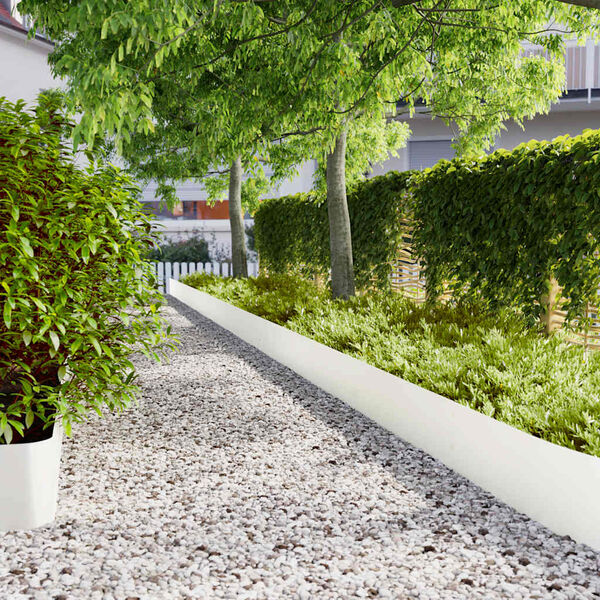 vidaXL Lawn Edgings 10 pcs White 9.8x40.6" Cold-rolled Steel