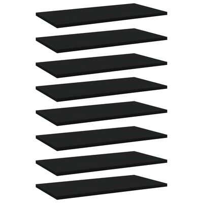 vidaXL Bookshelf Boards 8 pcs Black 23.6"x11.8"x0.6" Chipboard