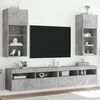 vidaXL TV Stands with LED Lights 2 pcs Concrete Gray 15.9"x11.8"x35.4"