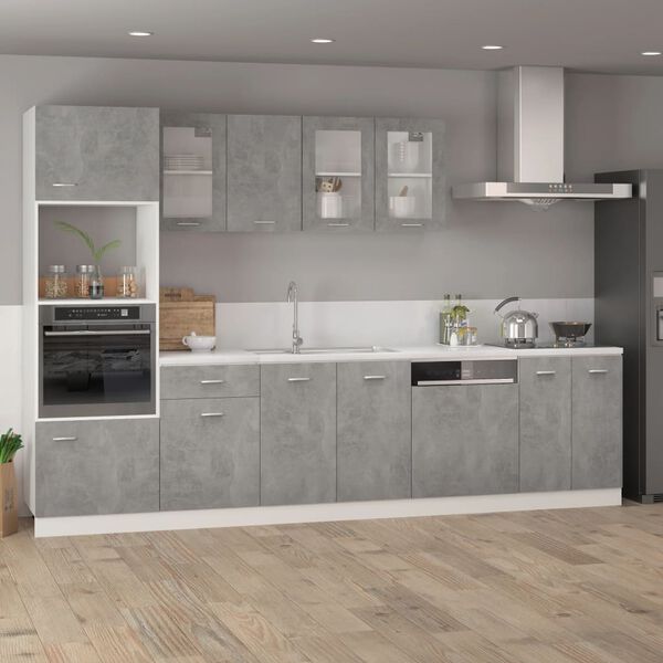 vidaXL Bottom Cabinet Concrete grey Engineered wood Compact