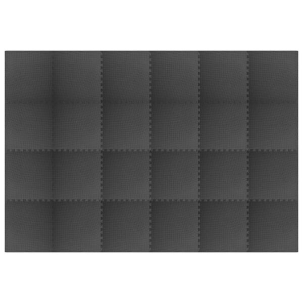 vidaXL Floor Mats 24 pcs 8,64 ㎡ EVA Foam Black
