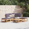 vidaXL Garden Lounge Set Acacia wood (light brown), Dark Grey cushions