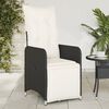 vidaXL Reclining Garden Chair Set of 2 Black, Cream White